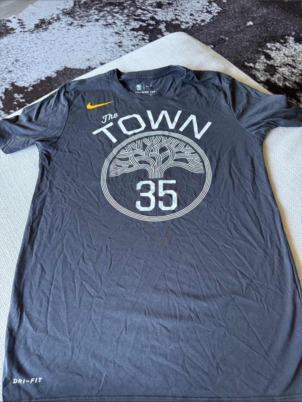 Nike Men’s 'The Town' Dri-FIT Graphic Tee - Black with White and Gold Accents